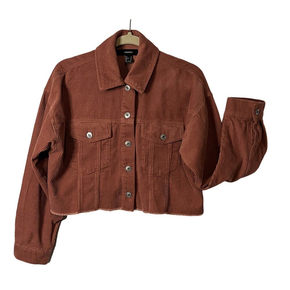 Forever 21 Shacket Size S Rust Color Button Up Co… - image 1